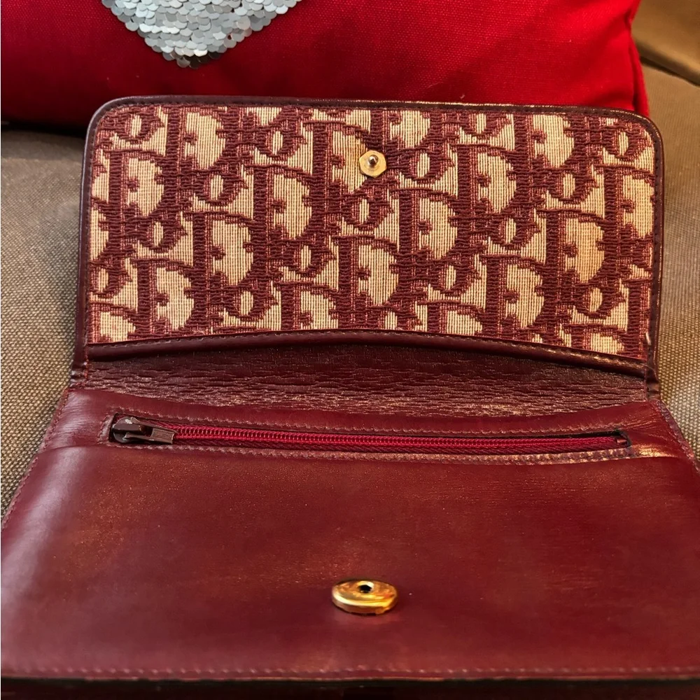 Dior Trotter vintage Burgundy Monogram Clutch wallet - Picture 9 of 9